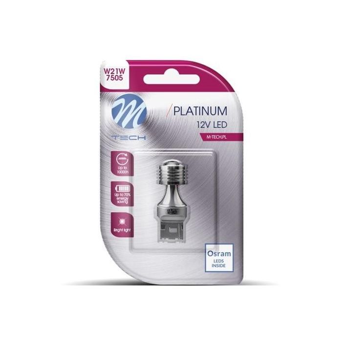 M-Tech MTECLB818W Bombilla LED W21W T20 Platinum 4xHP LED 12/24V Blanco Frío con control de temperatura y protección M-Tech MTECLB818W Bombilla LED W21W T20 Platinum 4xHP LED 12/24V Blanco Frío con control de temperatura y protección
