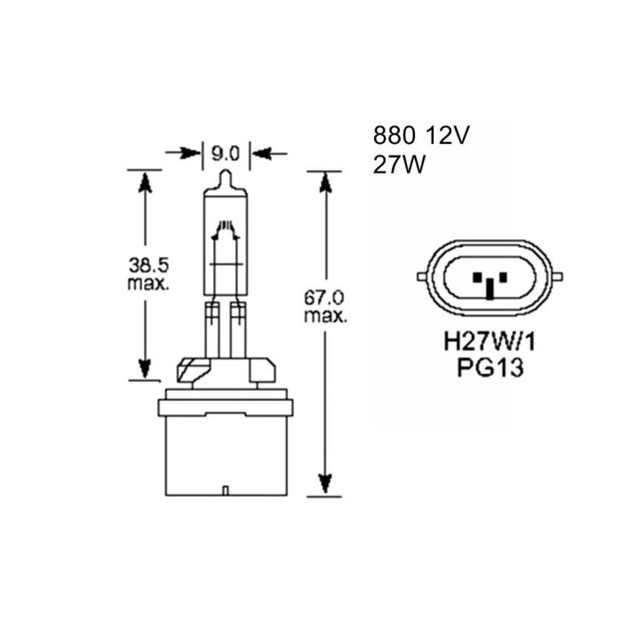 M-Tech Bombilla Halogena M-Tech H27 W-1 880 12 V 27 W Pg13 1
