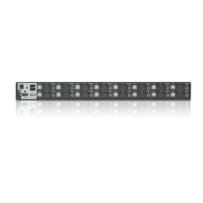 Aten CS17916 Conmutador KVM Switch HDMI USB 16 Puertos Consola Única Control hasta 16 Ordenadores con Puerto Periférico 1