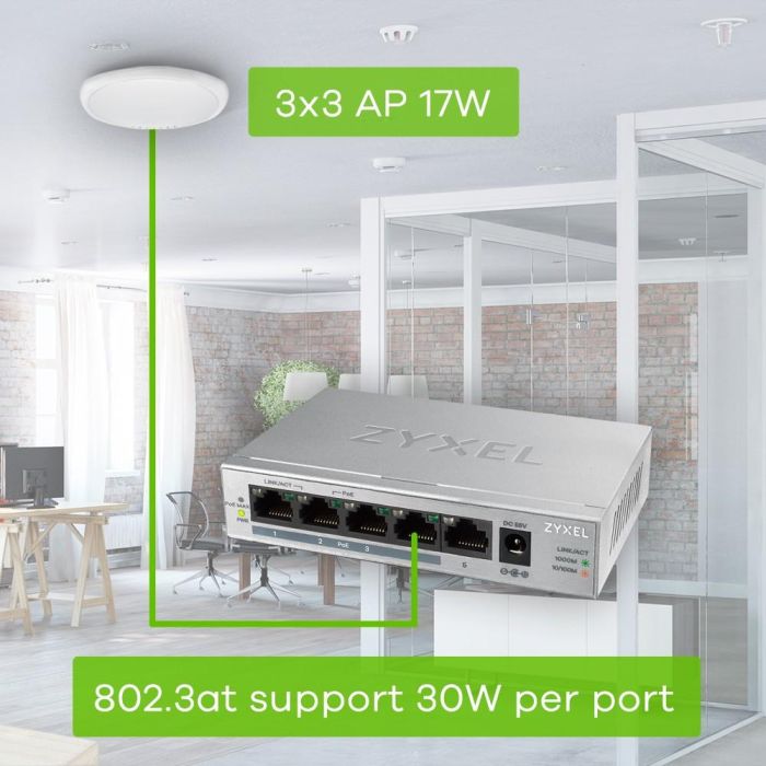 Zyxel GS1005HP-EU0101F Switch No Administrado 5 Puertos Gigabit Ethernet PoE Plata 4