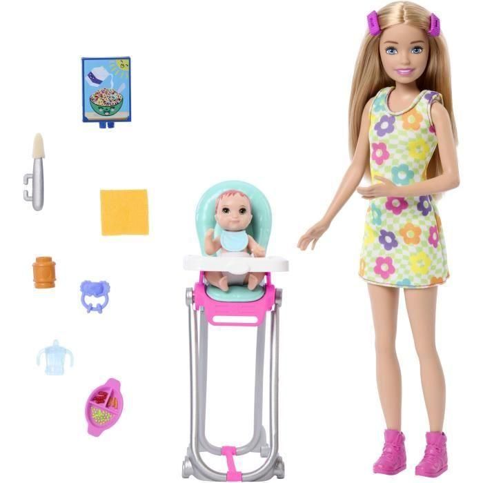 Barbie Htk35 Muñeca Skipper Niñera con Bebé y Trona, Incluye Cuchara Mágica y Accesorios de Comida para Jugar a Darle de Comer 5 Barbie Htk35 Muñeca Skipper Niñera con Bebé y Trona, Incluye Cuchara Mágica y Accesorios de Comida para Jugar a Darle de Comer 5