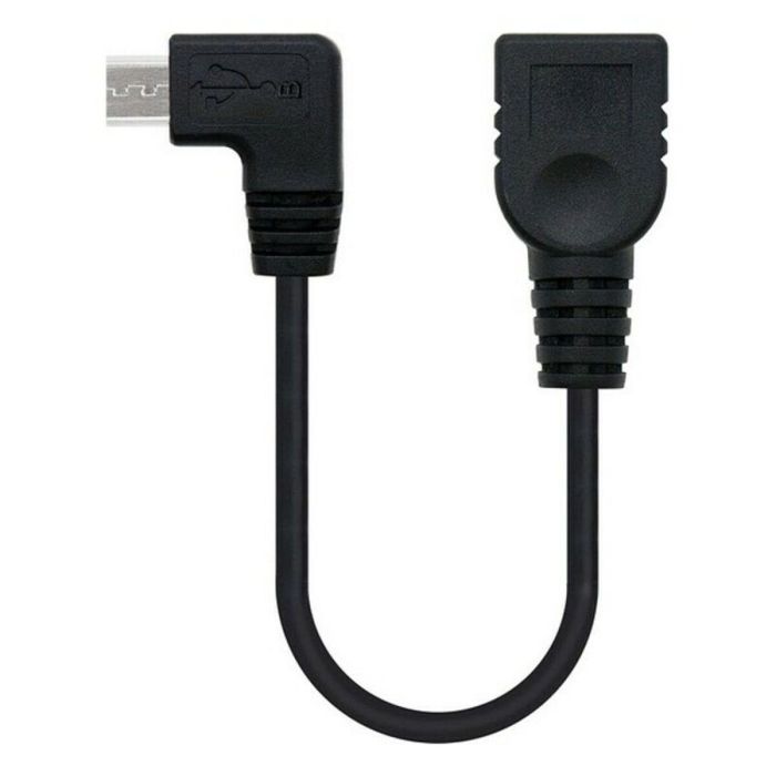 Cable USB 2.0 A a USB B NANOCABLE CABLE USB 2.0 OTG ACODADO, TIPO MICRO B/M-A/H, NEGRO, 15 CM 15 cm Negro Macho/Hembra