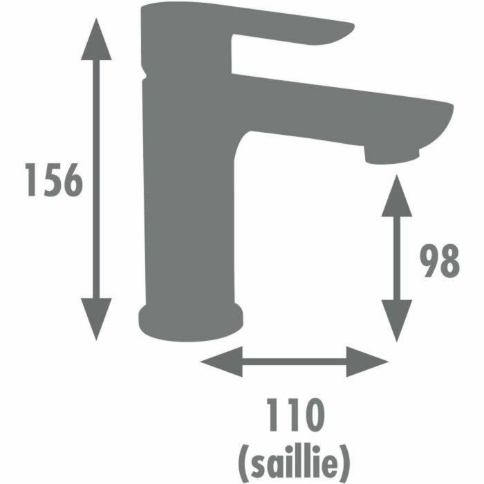 Edouard Rousseau AAAQX09941 Mezclador de Lavabo MILK Grafito Mate 2