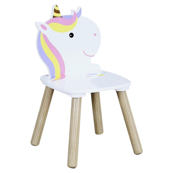 Home Deco Kids Conjunto Mesa y 2 Sillas Infantil Unicornio Licorne 55x55x43 cm Mesa, 28x28x51 cm Silla 4