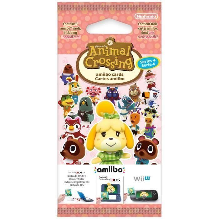 Nintendo Paquete de 3 Tarjetas Animal Crossing Serie 4 - Incluye 1 Tarjeta Especial y 2 Tarjetas Estándar