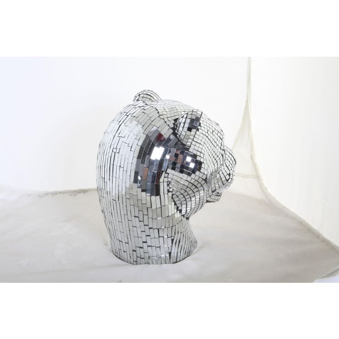 DKD Home Decor Figura Leopardo Resina Plateado 31 x 32 x 31 cm 2