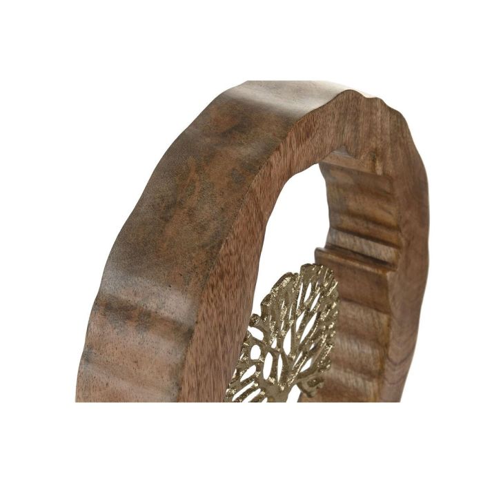 DKD Home Decor Decoración Colonial Árbol Dorado Natural 28x28x5 cm - Madera Mango y Aluminio 2