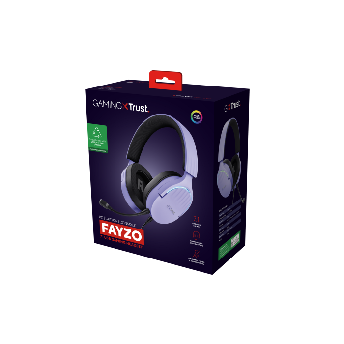 Trust GXT 490P FAYZO Auriculares Alámbricos Gaming USB Sonido Envolvente 7.1 Micrófono RGB Negro/Púrpura 14 Trust GXT 490P FAYZO Auriculares Alámbricos Gaming USB Sonido Envolvente 7.1 Micrófono RGB Negro/Púrpura 14