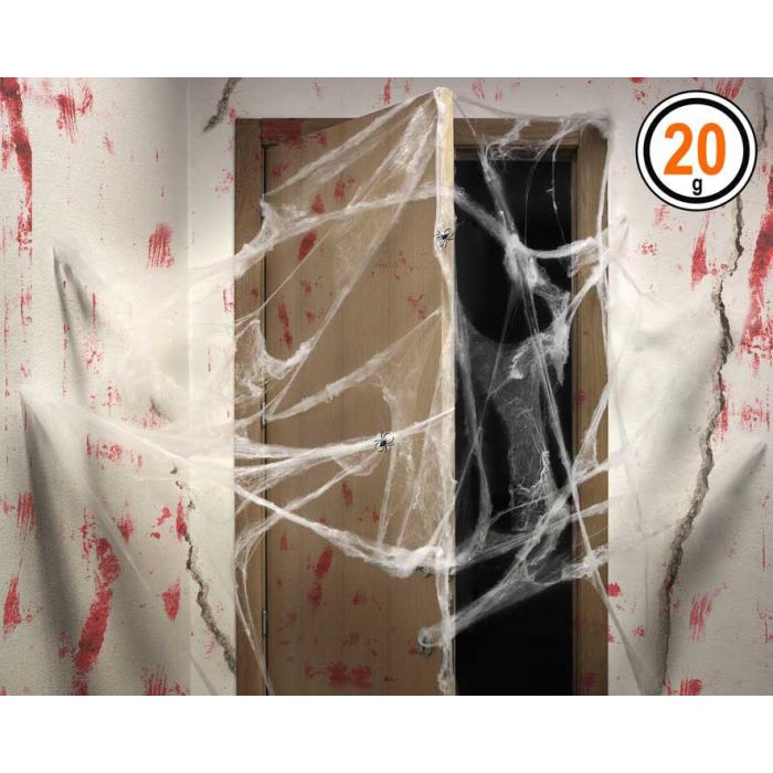 Telaraña Decoracion Halloween Blanca 20 gr 1 Telaraña Decoracion Halloween Blanca 20 gr 1