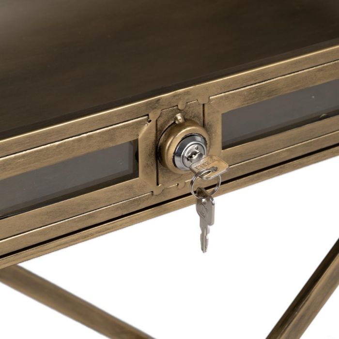 Mesa Oro Metal-Cristal 61 X 36 X 59 cm