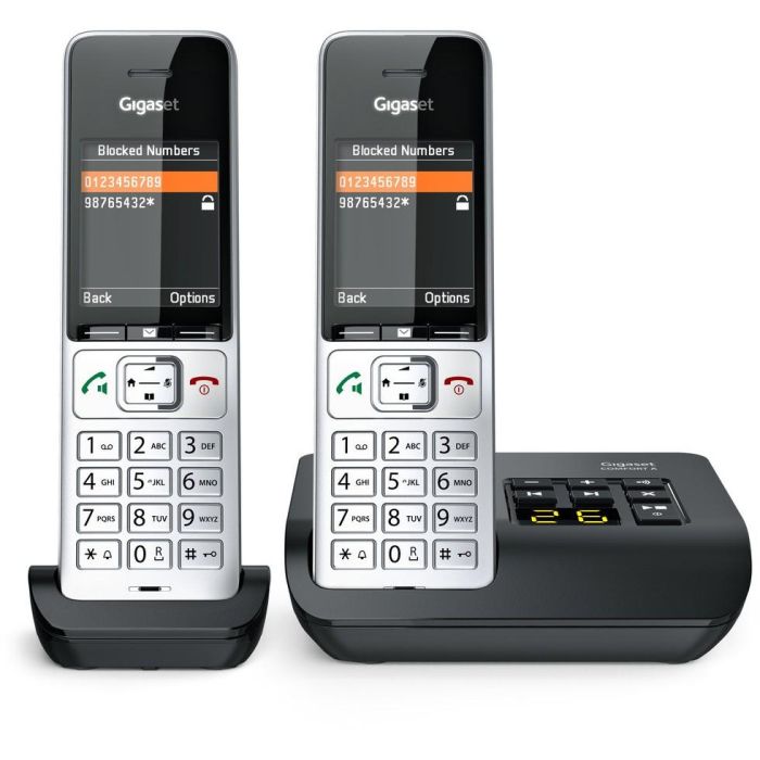 Gigaset COMFORT 500A duo Teléfono DECT/analógico con contestador automático, manos libres e identificador de llamadas, Negro/Plata 17
