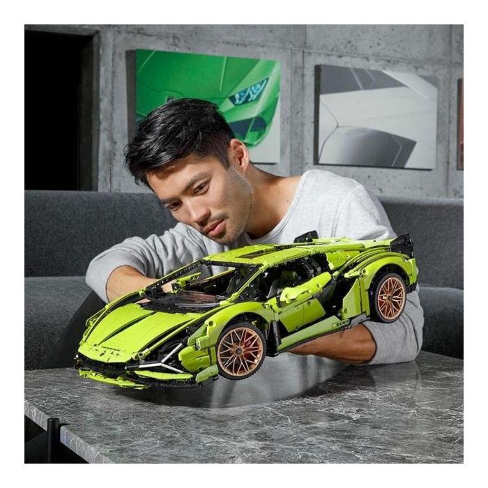 LEGO 42115 Technic Lamborghini Sián FKP 37 Kit de Construcción, Modelo Deportivo Verde Lima con Llantas Doradas 2