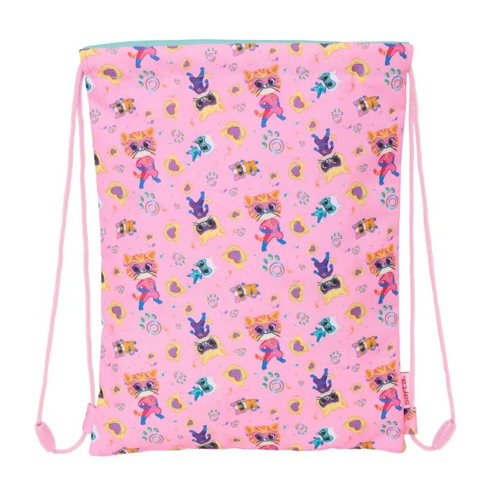 Bolsa Mochila con Cuerdas SuperKitties Rosa Turquesa 26 x 34 x 1 cm 3 Bolsa Mochila con Cuerdas SuperKitties Rosa Turquesa 26 x 34 x 1 cm 3