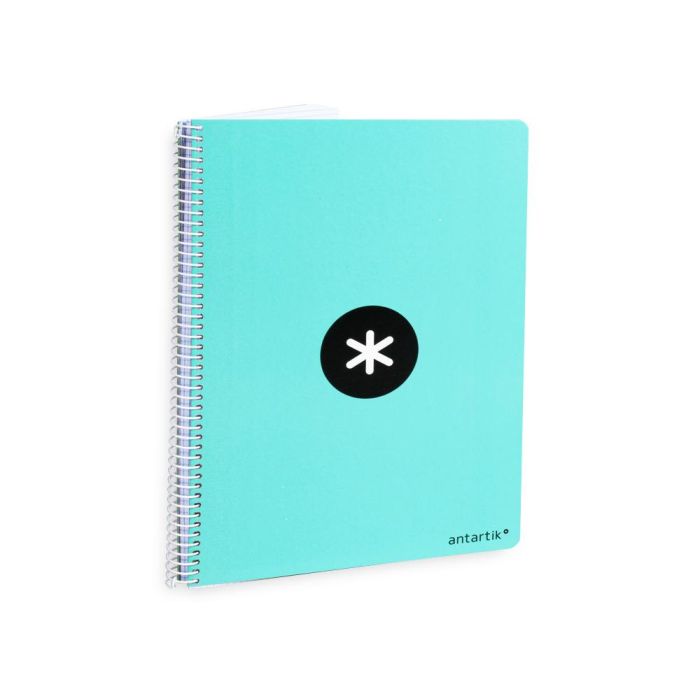 Cuaderno Espiral A4 Antartik Tapa Dura 80H 90 gr Cuadro 4 mm Con Margen Color Menta 1