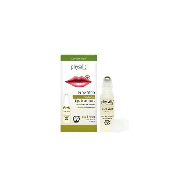 PHYSALIS Erpe Stop Labios Roll-On 10ml Bio para Calmar Herpes Labial con 9 Aceites Esenciales