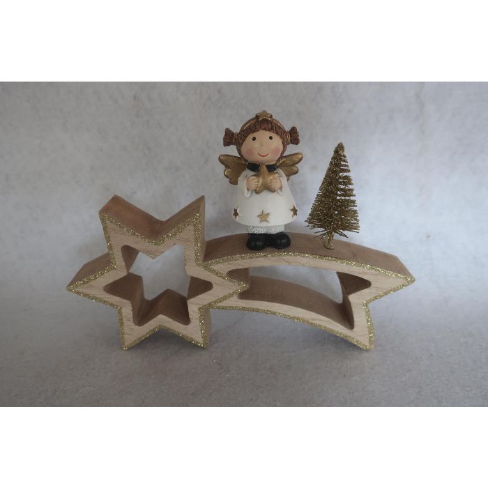 Figura Navidad Moderna DKD Home Decor Blanco Dorado 2.5 x 13 x 18 cm (6 Unidades)