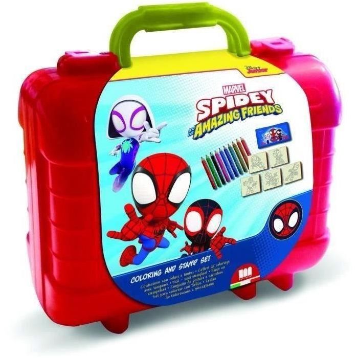 Set de viaje - MULTIPRINT - 42135 - 5 sellos Spidey y sus amigos, 10 lápices