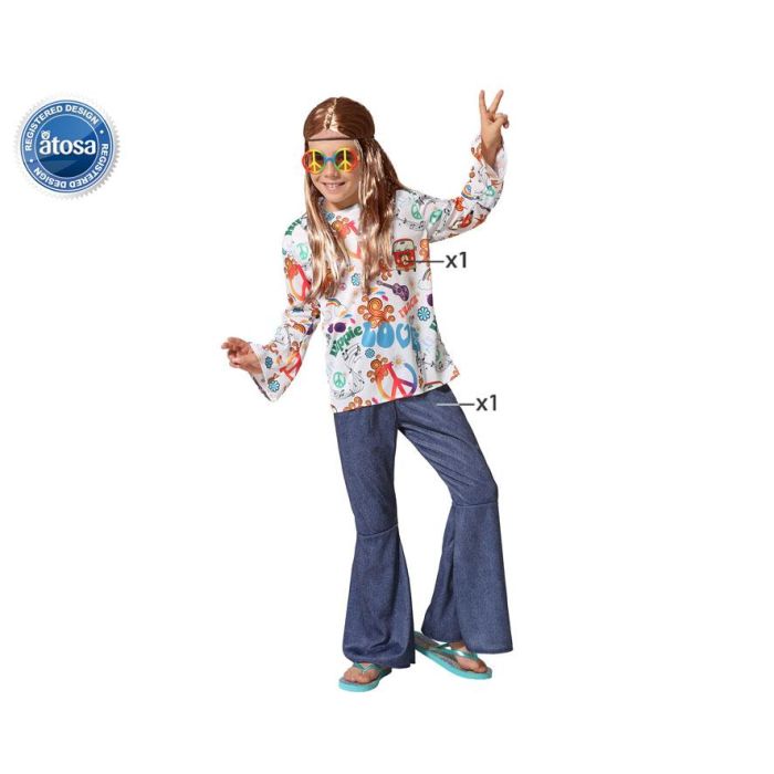 Disfraz Hippie Niño Multicolor 3-4 Años - Siglo XX, Hombre, Infantil Disfraz Hippie Niño Multicolor 3-4 Años - Siglo XX, Hombre, Infantil