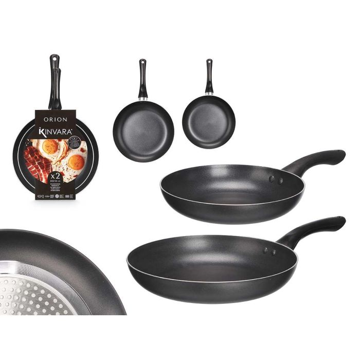 Set 2 Sartenes Kinvara Aluminio Negro 26.5x44x8.5 cm - Apto Inducción (6 Unidades) Set 2 Sartenes Kinvara Aluminio Negro 26.5x44x8.5 cm - Apto Inducción (6 Unidades)