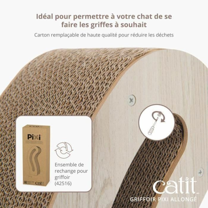 Rascador para gatos - CATIT - Pixi Cat Tail - Con bola de tela y pluma - Aspecto roble natural 4 Rascador para gatos - CATIT - Pixi Cat Tail - Con bola de tela y pluma - Aspecto roble natural 4