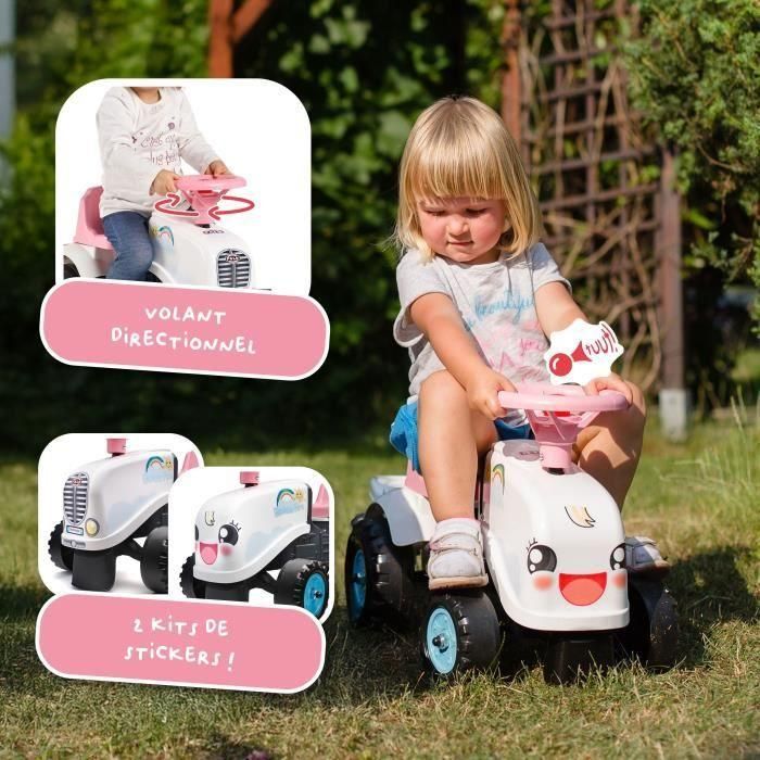 Falk Tractor Rainbow Farm con Remolque, Juguete Correpasillos Infantil para Niñas de 1 Año, Diseño Pastel, Fabricado en Francia 2 Falk Tractor Rainbow Farm con Remolque, Juguete Correpasillos Infantil para Niñas de 1 Año, Diseño Pastel, Fabricado en Francia 2