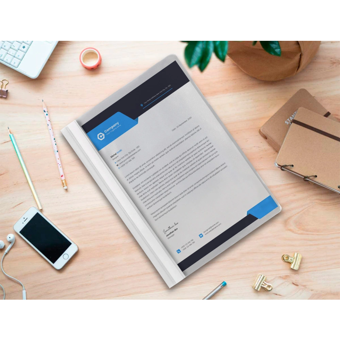 Q-connect Carpeta Dossier Fastener Plástico DIN A4 Blanco PVC Transparente 12