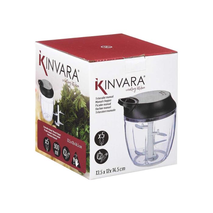 Triturador Manual Kinvara 5 Cuchillas Acero 13.5x14.5x12 cm (12 Unidades) 2 Triturador Manual Kinvara 5 Cuchillas Acero 13.5x14.5x12 cm (12 Unidades) 2