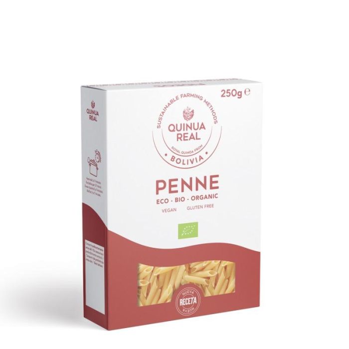 QUINUA REAL Macarrones De Quinoa Y Arroz Bio 250Gr. Pasta Sin Gluten Ecológica