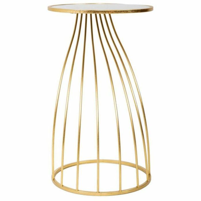 Mesa auxiliar Alexandra House Living Oro Vidrio 43 x 73 x 43 cm 2