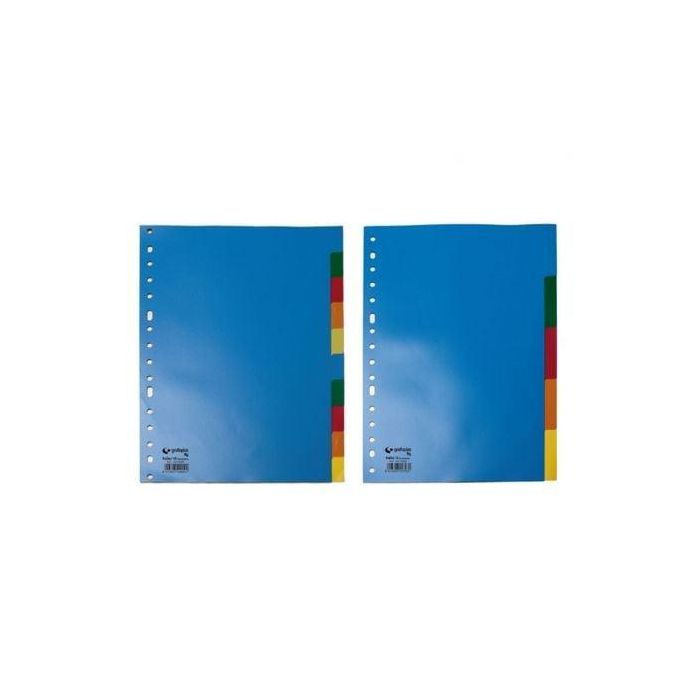 SEPARADOR PP FOLIO 16 TALADROS 10 PESTAÑAS PARA CARPETAS DE ANILLAS - GRAFOPLAS