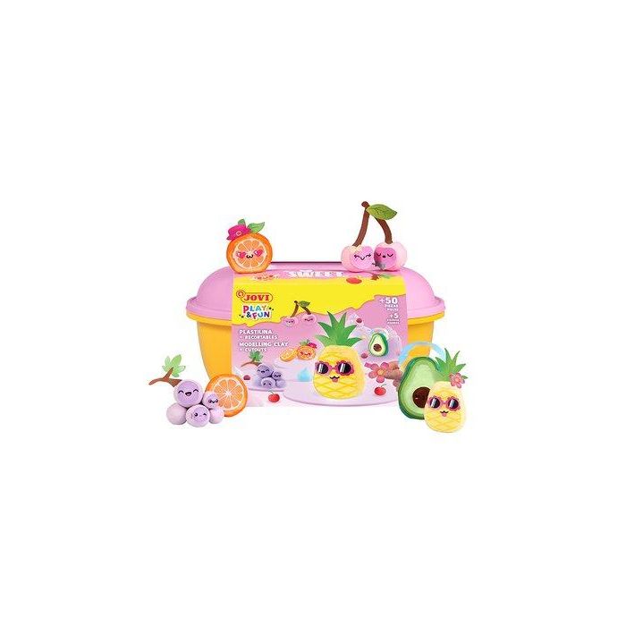 Jovi Plastilina Play&Fun Cofre Sweet con Accesorios para Crear Escenarios Mágicos y Personajes Divertidos