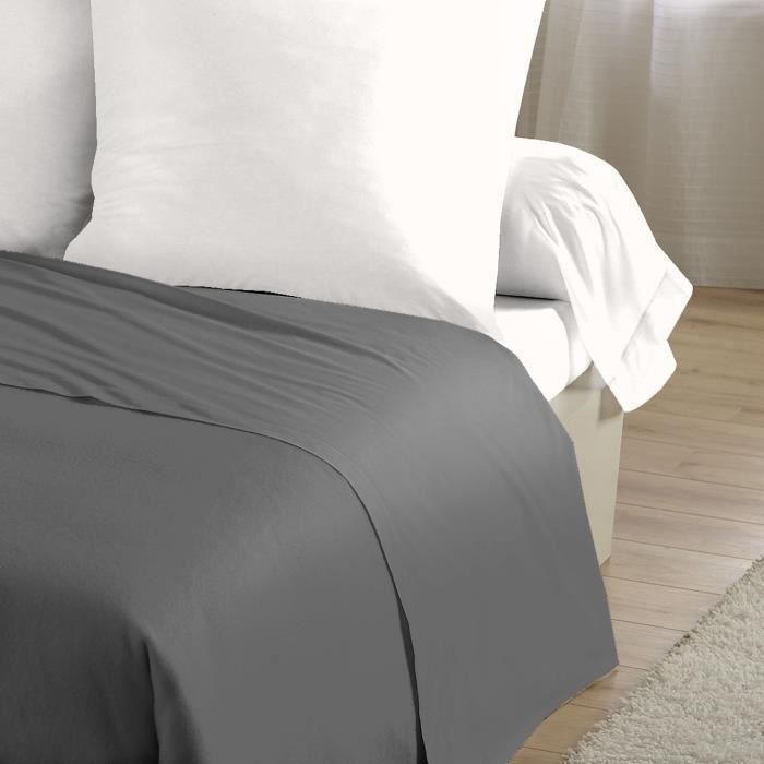 Sábana encimera - HOME LINGE PASSION - 180 x 290 cm - 1 persona - Antracita 2 Sábana encimera - HOME LINGE PASSION - 180 x 290 cm - 1 persona - Antracita 2