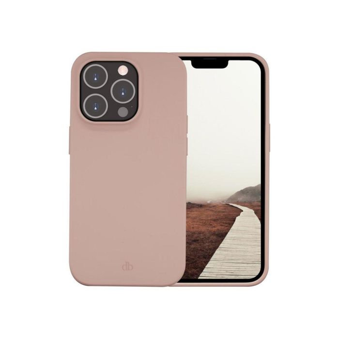 dbramante1928 Funda Greenland para iPhone 14 Pro Max Rosa Arena - Reciclada, Protección Antigolpes y Pantalla, Carga Inalámbrica