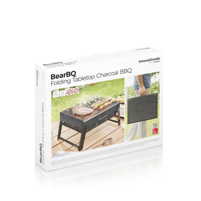 Barbacoa Plegable Portátil para Carbón BearBQ InnovaGoods 1 Barbacoa Plegable Portátil para Carbón BearBQ InnovaGoods 1