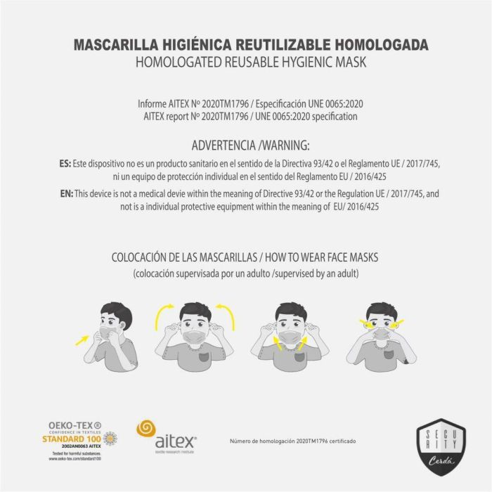Mascarilla Higiénica de Tela Reutilizable Harry Potter Infantil 1 Mascarilla Higiénica de Tela Reutilizable Harry Potter Infantil 1