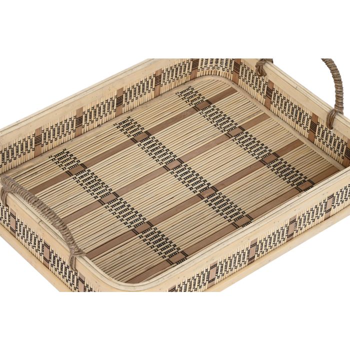 DKD Home Decor Bandeja Urban de Bambú con Asa, Marrón Claro, Set de 3 Piezas - 54x43x9 cm 1 DKD Home Decor Bandeja Urban de Bambú con Asa, Marrón Claro, Set de 3 Piezas - 54x43x9 cm 1