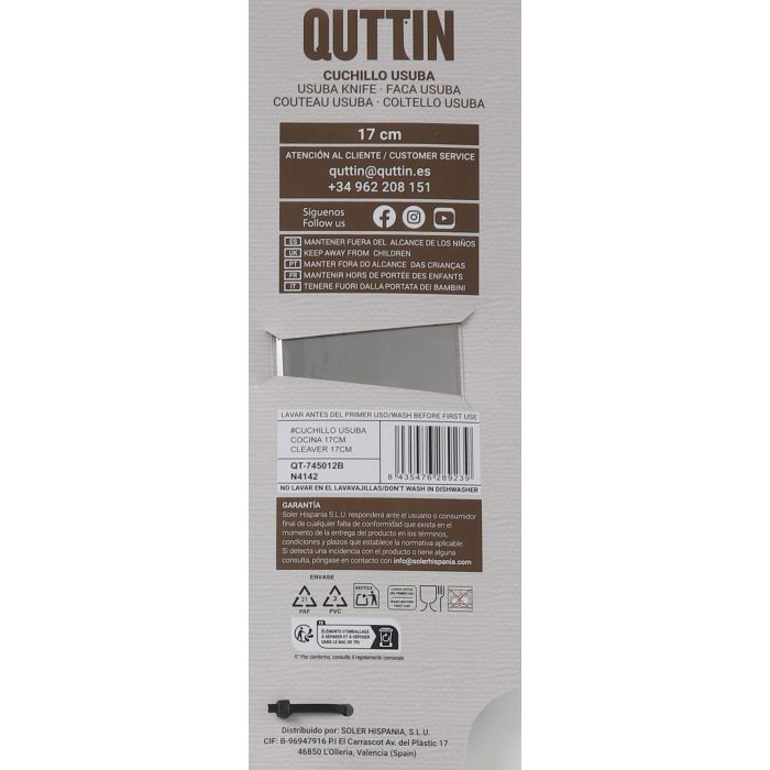 Inde Cuchillo Usuba Cocina 17 cm Colección Takamura (6 Unidades) 2