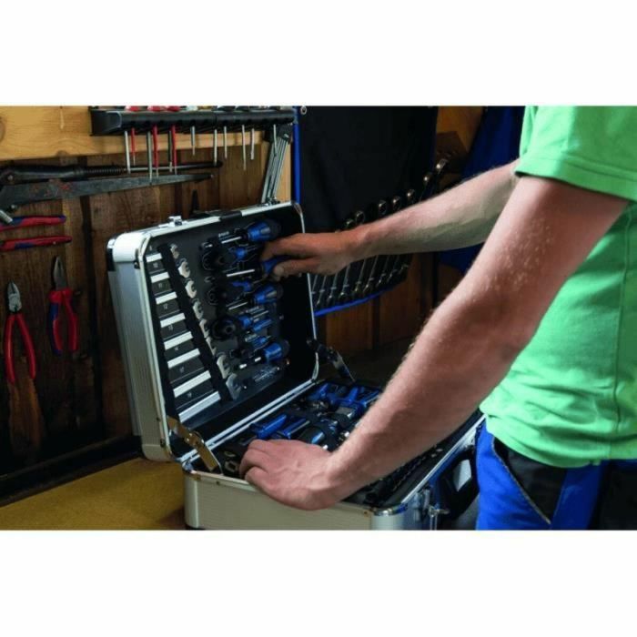 Scheppach TB150 Maletín de Herramientas Metálico 101 Piezas Cromo Vanadio para Bricolaje y Reparaciones del Hogar 5 Scheppach TB150 Maletín de Herramientas Metálico 101 Piezas Cromo Vanadio para Bricolaje y Reparaciones del Hogar 5