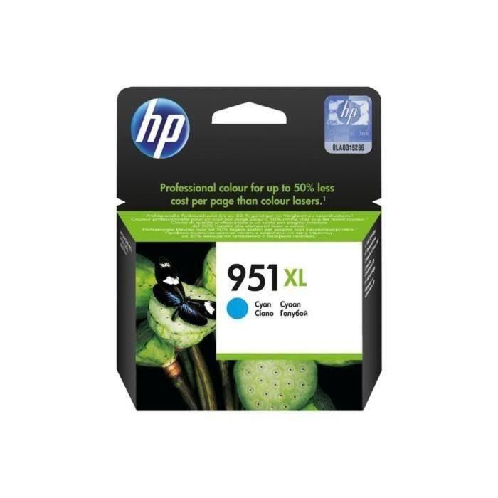 Cartucho de tinta original de alto rendimiento cian HP 951XL para HP OfficeJet Pro 251dw / 276dw / 8100/8600 (CN046AE)