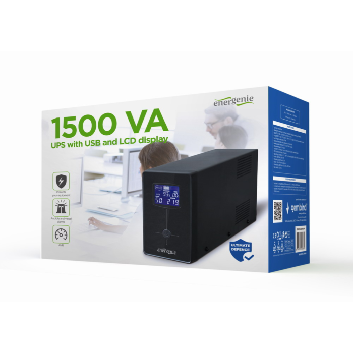 Gembird EG-UPS-034 sistema de alimentación ininterrumpida (UPS) Línea interactiva 1,5 kVA 900 W 3 salidas AC Gembird EG-UPS-034 sistema de alimentación ininterrumpida (UPS) Línea interactiva 1,5 kVA 900 W 3 salidas AC