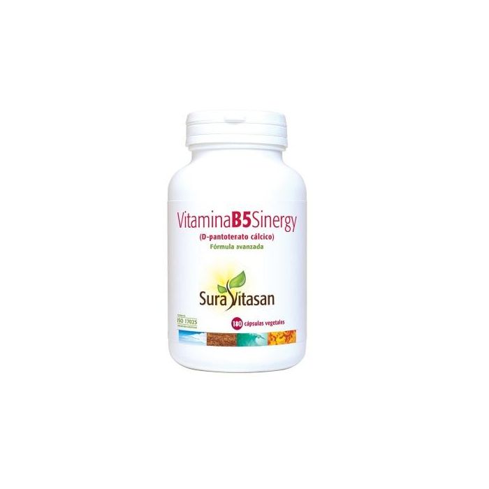 Sinergy Vitamina B5 Ácido Pantoténico 1000mg 180 Comp. Vegano. Reduce Cansancio y Fatiga, Metabolismo Energético