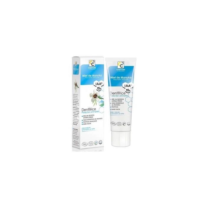 COMPTOIRS & COMPAGNIES Dentífrico Anti Placa Miel Manuka IAA15+ con Bicarbonato y Propóleo, Certificado ECOCERT 75ml