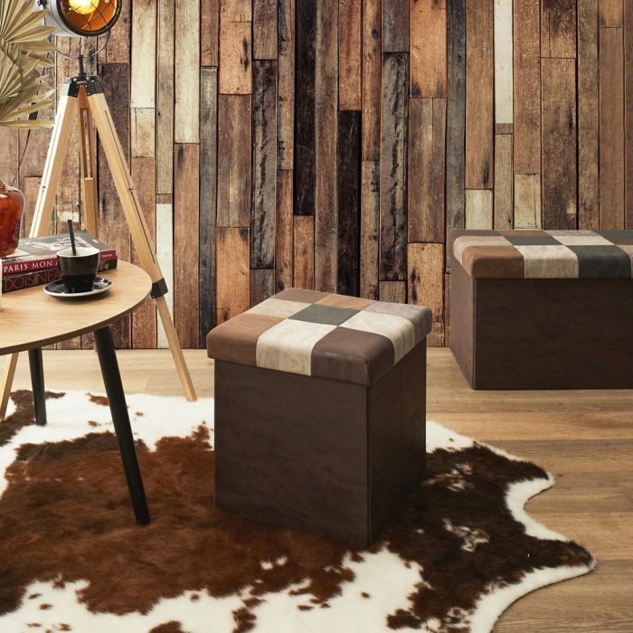 Caja-Puf Plegable Patchwork Home Deco Factory 5