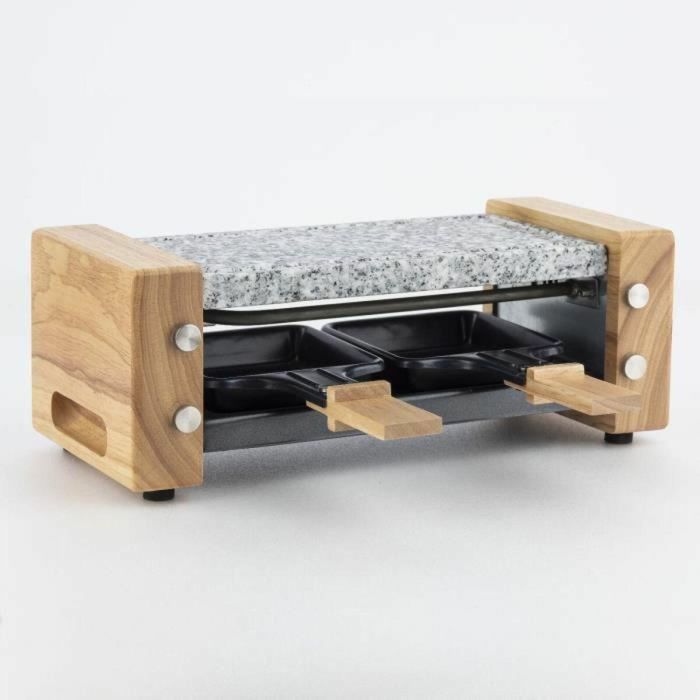 H.Koenig WOD2 Raclette y Stone Cook para 2 Personas, 350W con Placa de Granito, 2 Poelones Antiadherentes y Diseño de Madera 1 H.Koenig WOD2 Raclette y Stone Cook para 2 Personas, 350W con Placa de Granito, 2 Poelones Antiadherentes y Diseño de Madera 1