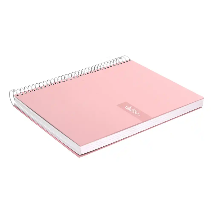 Liderpapel Cuaderno Espiral A4 Crafty Tapa Forrada 80 Hojas 90gr Cuadro 4 mm con Margen Color Rosa 4
