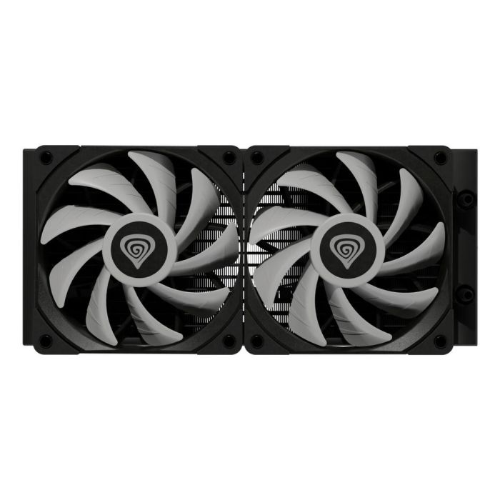 GENESIS NLG-2319 Kit de Refrigeración Líquida para Carcasa de Ordenador, 2 Ventiladores, Iluminación LED RGB Multicolor, Negro 12