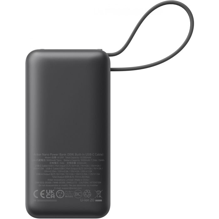 Anker 545 Nano PowerBank 10.000 mAh PD 30W con Cable USB-C Negro 6