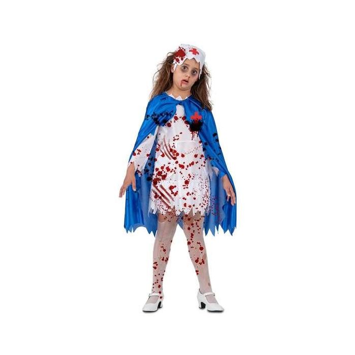 Disfraz enfermera sangrienta 5-6 años (cofia, capa y vestido con delantal.) Disfraz enfermera sangrienta 5-6 años (cofia, capa y vestido con delantal.)
