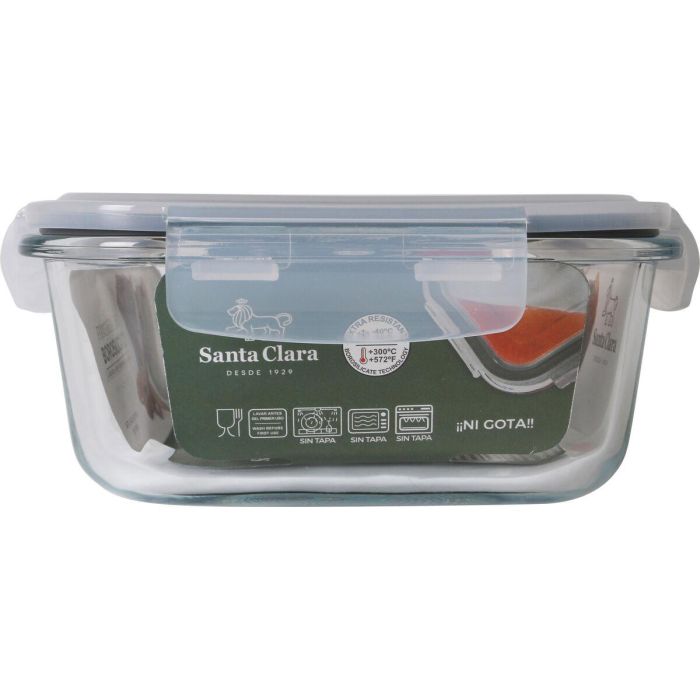 Fiambrera Hermética Santa Clara Transparente Rectangular 1,5 L (6 Unidades) 2 Fiambrera Hermética Santa Clara Transparente Rectangular 1,5 L (6 Unidades) 2