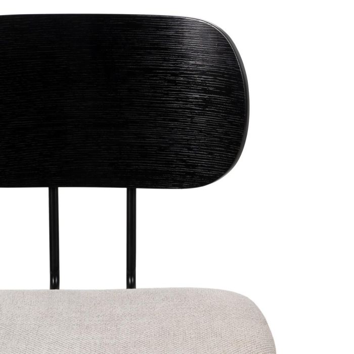 Silla Negro-Blanco Tejido-Metal Salón 48 X 55 X 82,50 cm